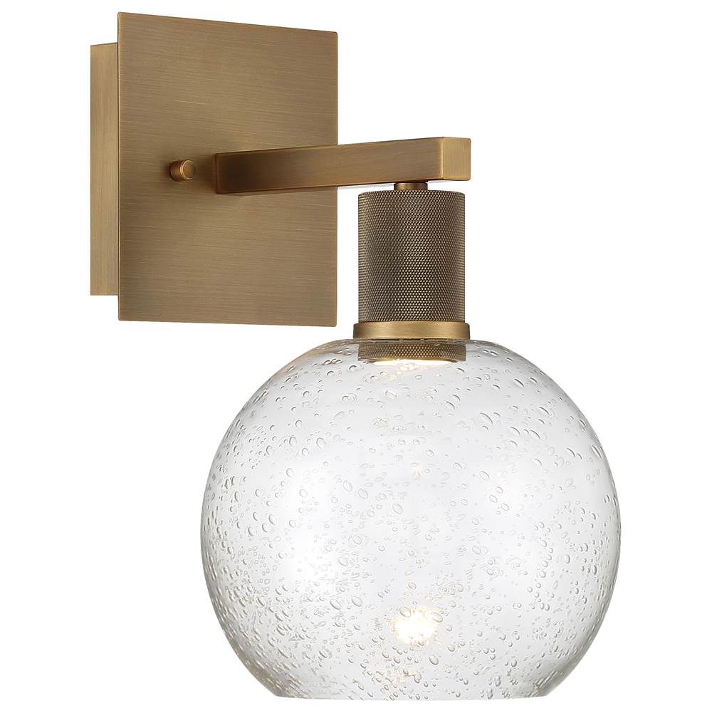 Access Lighting 63145LEDD-ABB/SDG Antiqued Brushed Brass Burgundy Led Wall Sconce Image 1