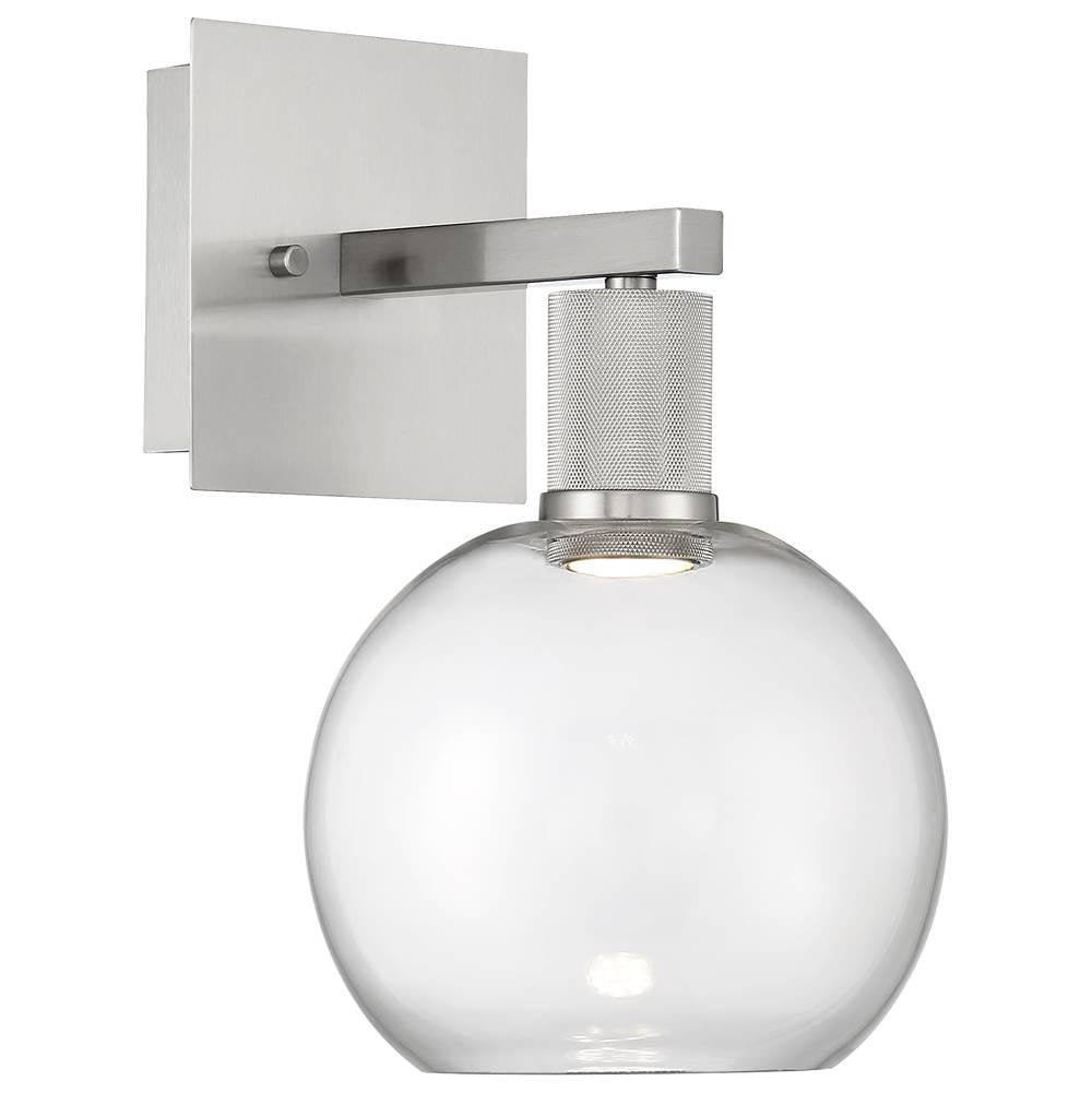 Access Lighting 63145LEDD-BS/CLR Brushed Steel Burgundy Led Wall Sconce Image 1