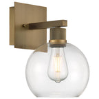 Access Lighting 63145LEDDLP-ABB/CLR Antiqued Brushed Brass Burgundy Led Wall Sconce Image 1