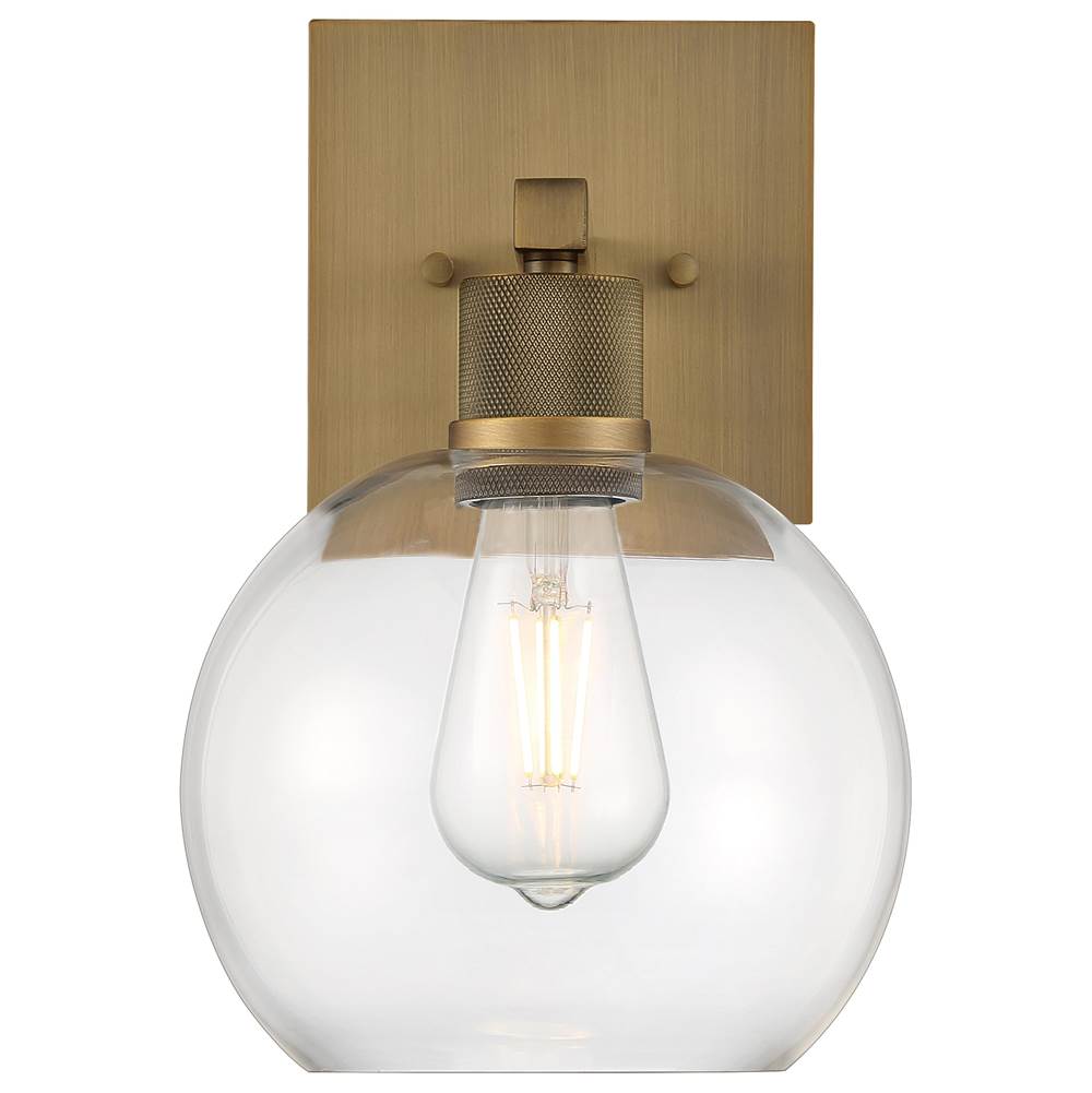 Access Lighting 63145LEDDLP-ABB/CLR Antiqued Brushed Brass Burgundy Led Wall Sconce Image 6