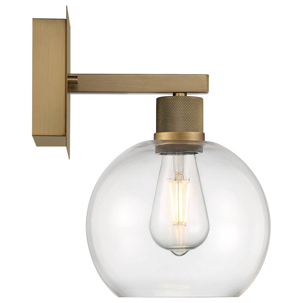 Access Lighting 63145LEDDLP-ABB/CLR Antiqued Brushed Brass Burgundy Led Wall Sconce Image 3