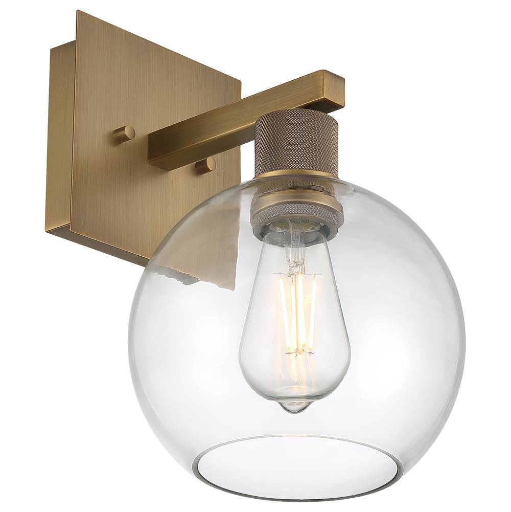 Access Lighting 63145LEDDLP-ABB/CLR Antiqued Brushed Brass Burgundy Led Wall Sconce Image 5