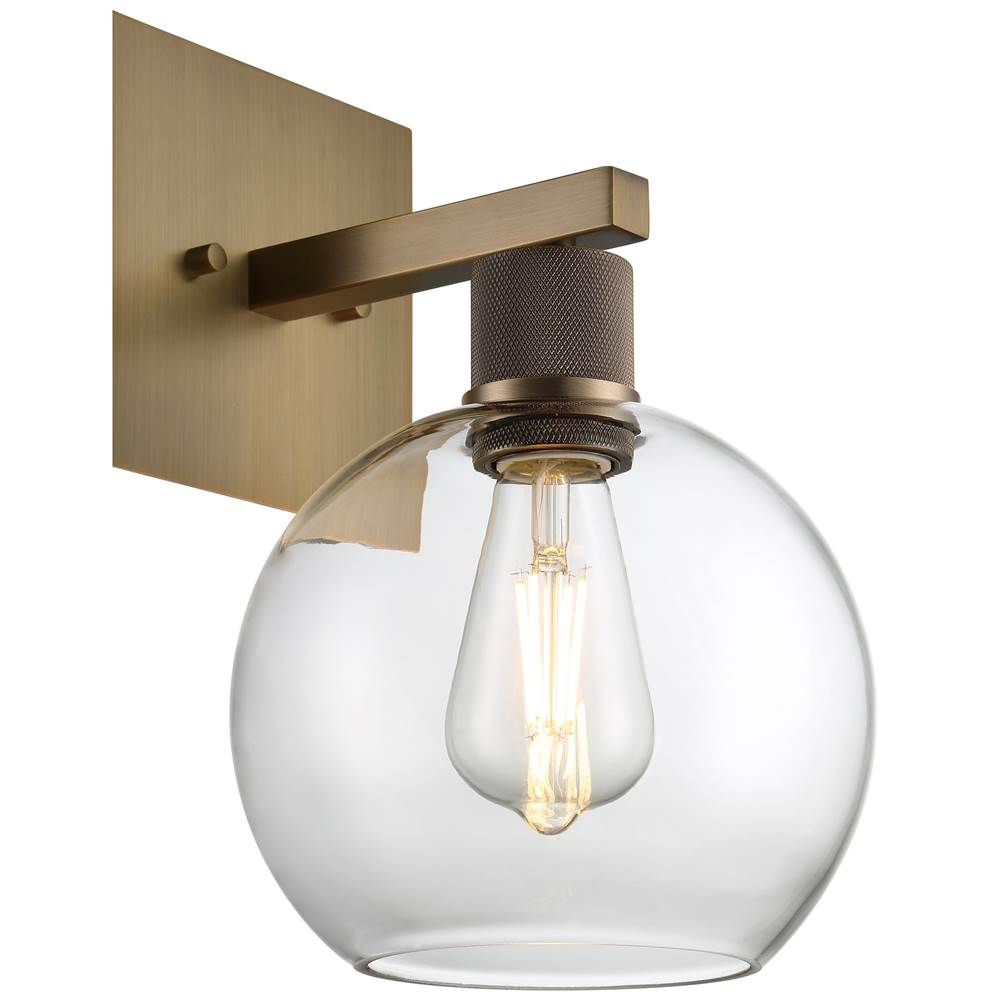 Access Lighting 63145LEDDLP-ABB/CLR Antiqued Brushed Brass Burgundy Led Wall Sconce Image 4