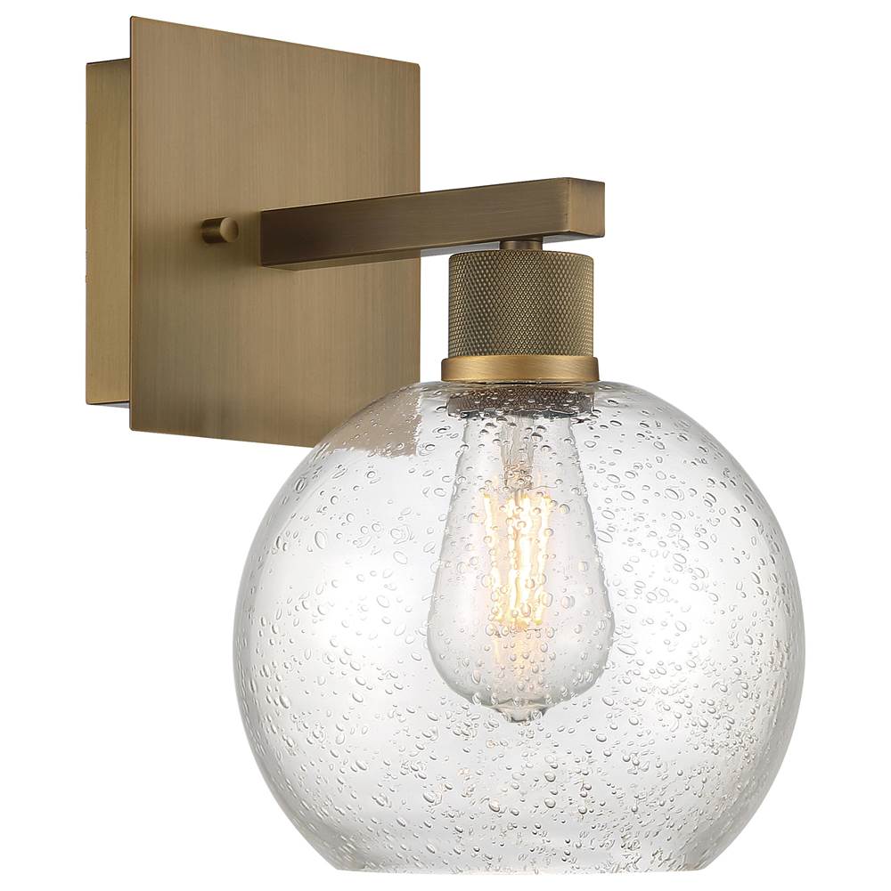 Access Lighting 63145LEDDLP-ABB/SDG Antiqued Brushed Brass Burgundy Led Wall Sconce Image 1