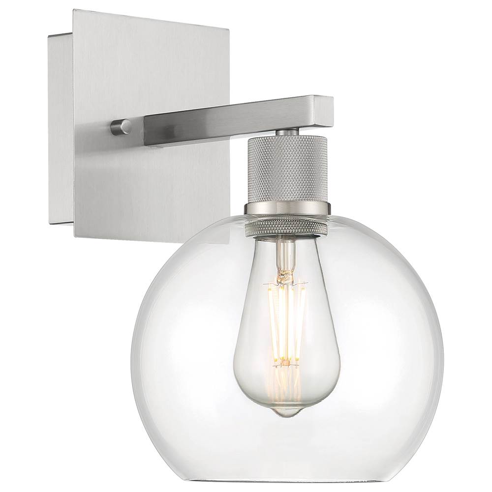 Access Lighting 63145LEDDLP-BS/CLR Brushed Steel Burgundy Led Wall Sconce Image 1