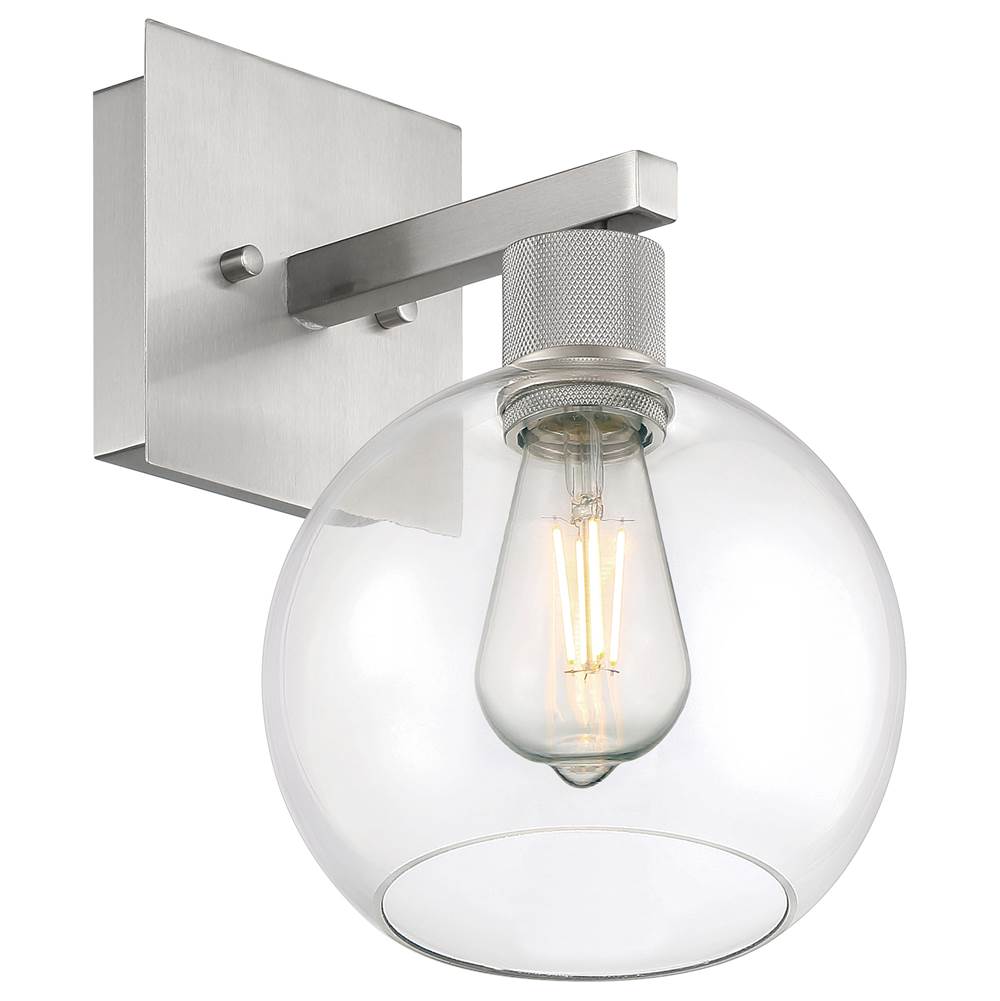 Access Lighting 63145LEDDLP-BS/CLR Brushed Steel Burgundy Led Wall Sconce Image 6
