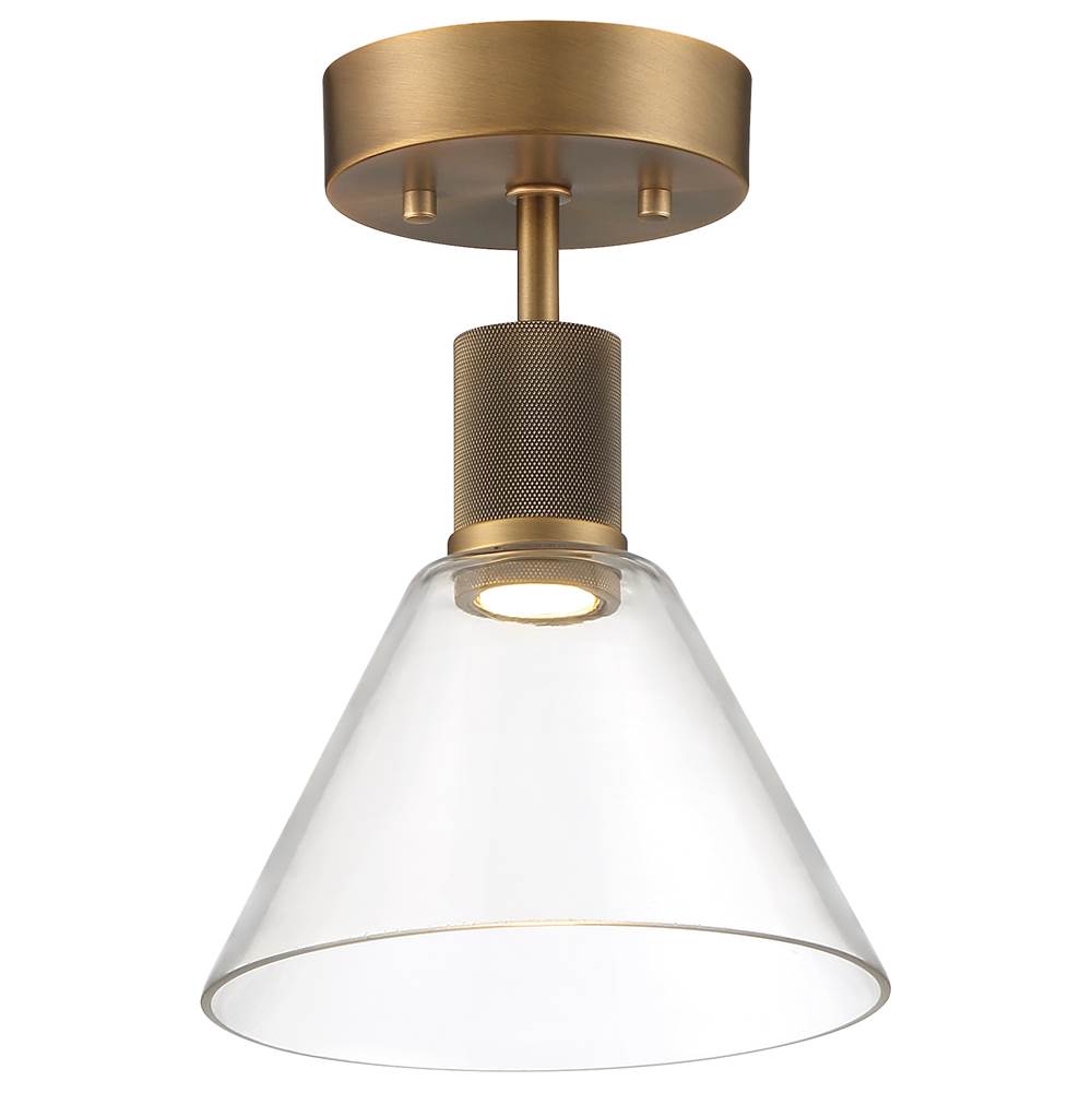 Access Lighting 63146LEDD-ABB/CLR Antiqued Brushed Brass Martini Led Semi-flush Image 1