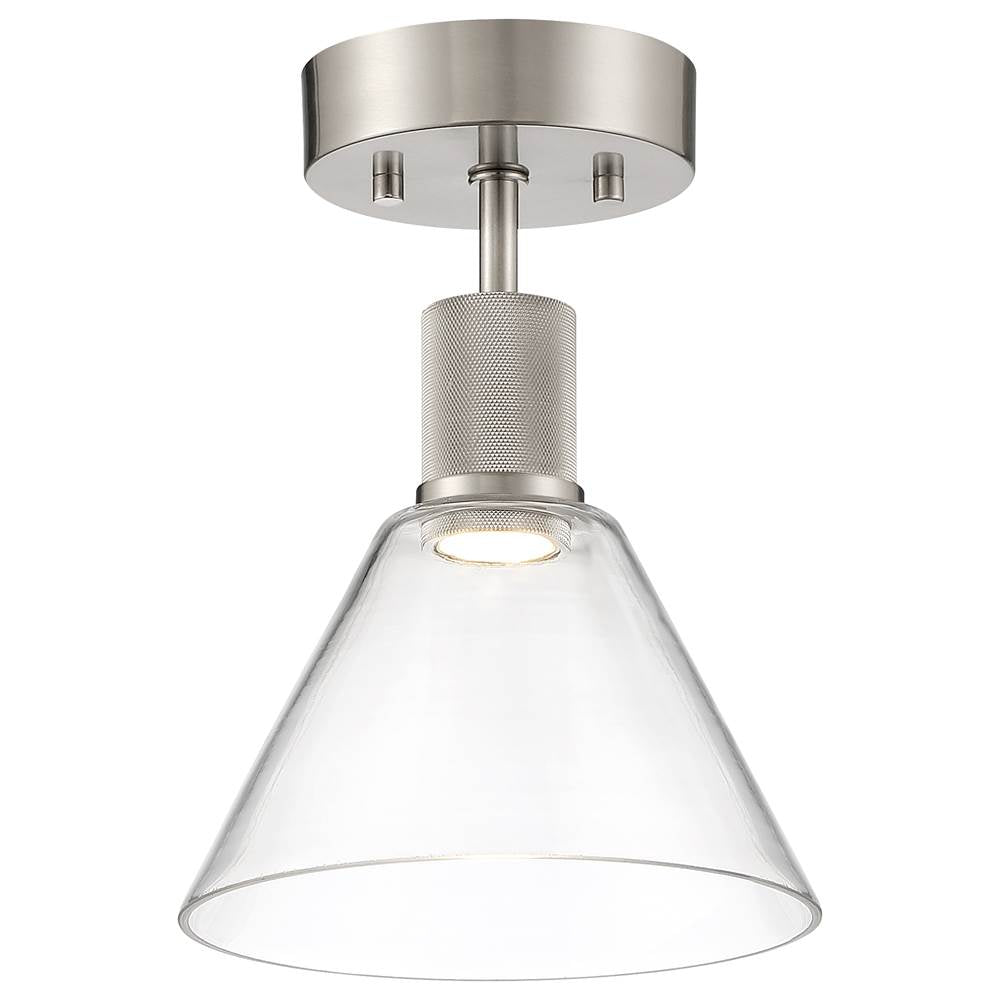 Access Lighting 63146LEDD-BS/CLR Brushed Steel Martini Led Semi-flush Image 1