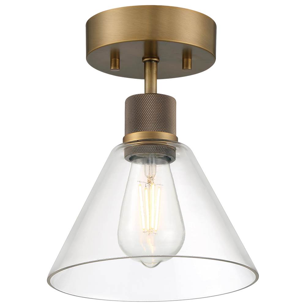 Access Lighting 63146LEDDLP-ABB/CLR Antiqued Brushed Brass Martini Led Semi-flush Image 1