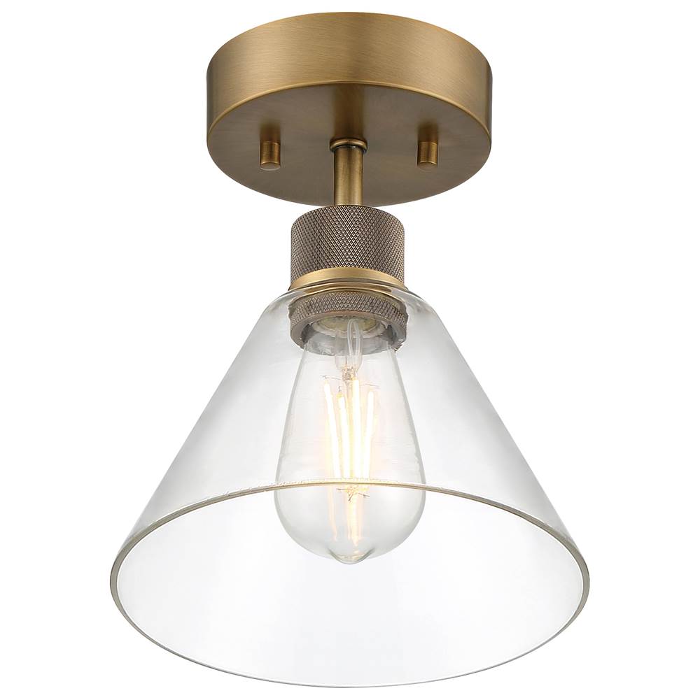 Access Lighting 63146LEDDLP-ABB/CLR Antiqued Brushed Brass Martini Led Semi-flush Image 4
