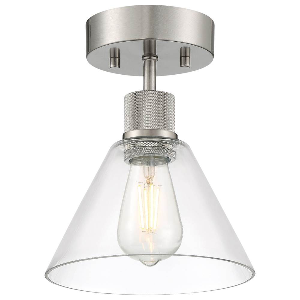 Access Lighting 63146LEDDLP-BS/CLR Brushed Steel Martini Led Semi-flush Image 1