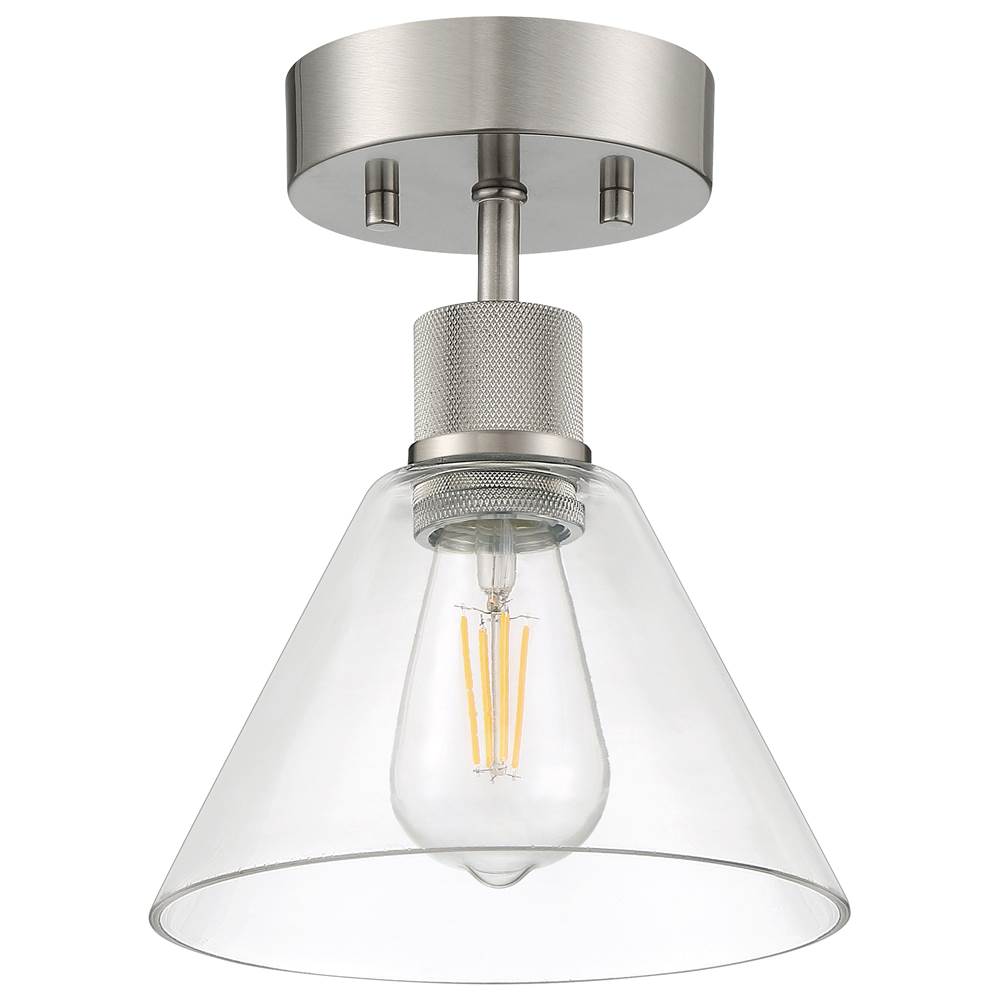 Access Lighting 63146LEDDLP-BS/CLR Brushed Steel Martini Led Semi-flush Image 2