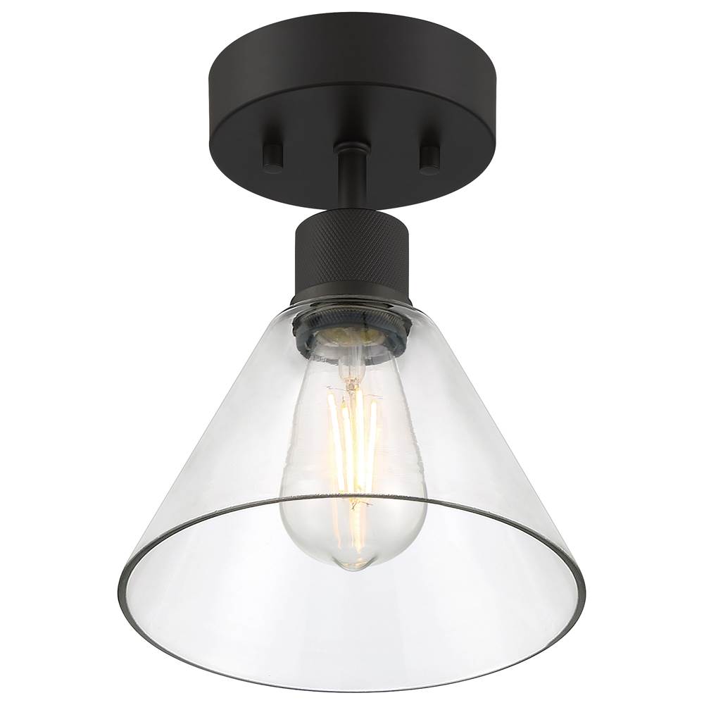 Access Lighting 63146LEDDLP-MBL/CLR Matte Black Martini Led Semi-flush Image 4