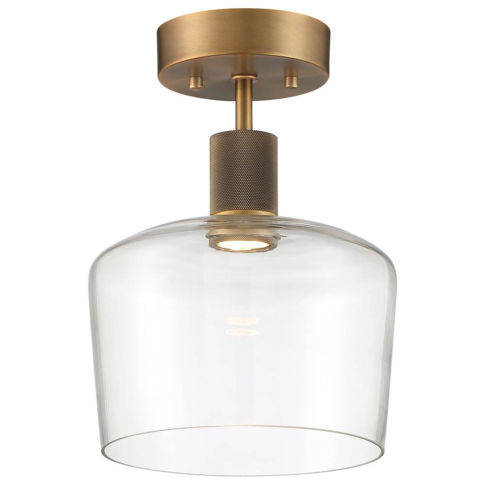 Access Lighting 63147LEDD-ABB/CLR Antique Brushed Brass Chardonnay Led Semi-flush Image 1