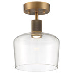Access Lighting 63147LEDD-ABB/CLR Antique Brushed Brass Chardonnay Led Semi-flush Image 1