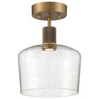Access Lighting 63147LEDD-ABB/SDG Antiqued Brushed Brass Chardonnay Led Semi-flush Image 1