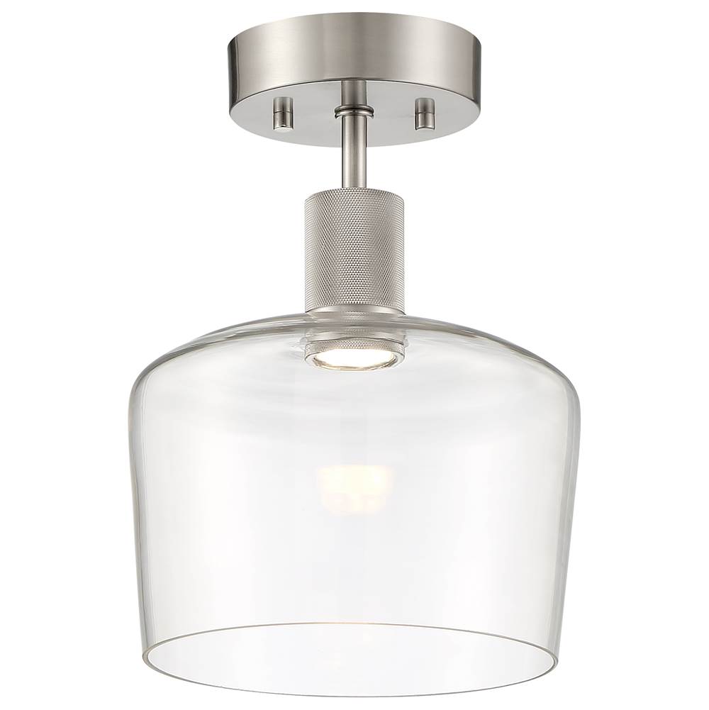 Access Lighting 63147LEDD-BS/CLR Brushed Steel Chardonnay Led Semi-flush Image 1