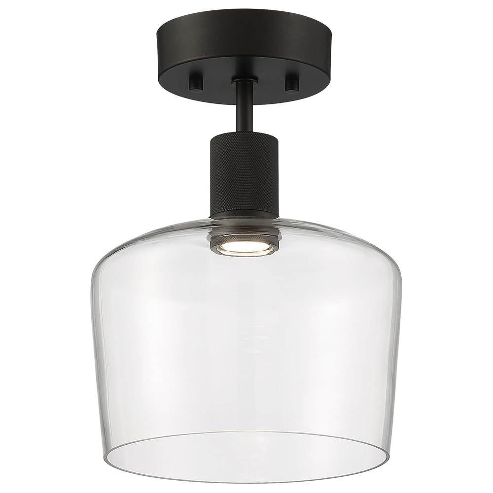 Access Lighting 63147LEDD-MBL/CLR Matte Black Chardonnay Led Semi-flush Image 1