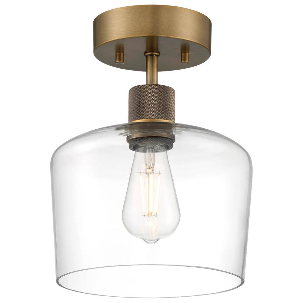 Access Lighting 63147LEDDLP-ABB/CLR Antique Brushed Brass Chardonnay Led Semi-flush Image 1