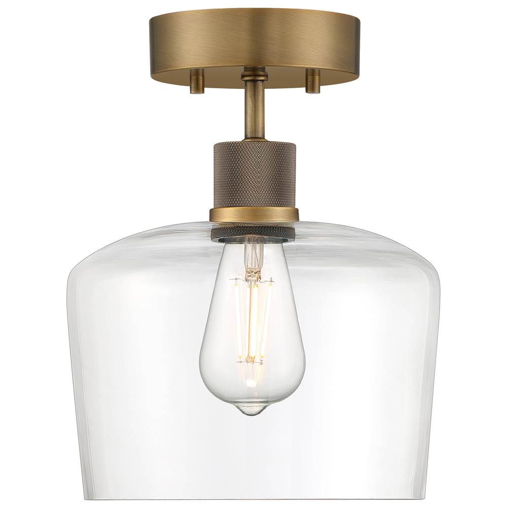 Access Lighting 63147LEDDLP-ABB/CLR Antique Brushed Brass Chardonnay Led Semi-flush Image 3