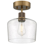 Access Lighting 63147LEDDLP-ABB/SDG Antiqued Brushed Brass Chardonnay Led Semi-flush Image 1
