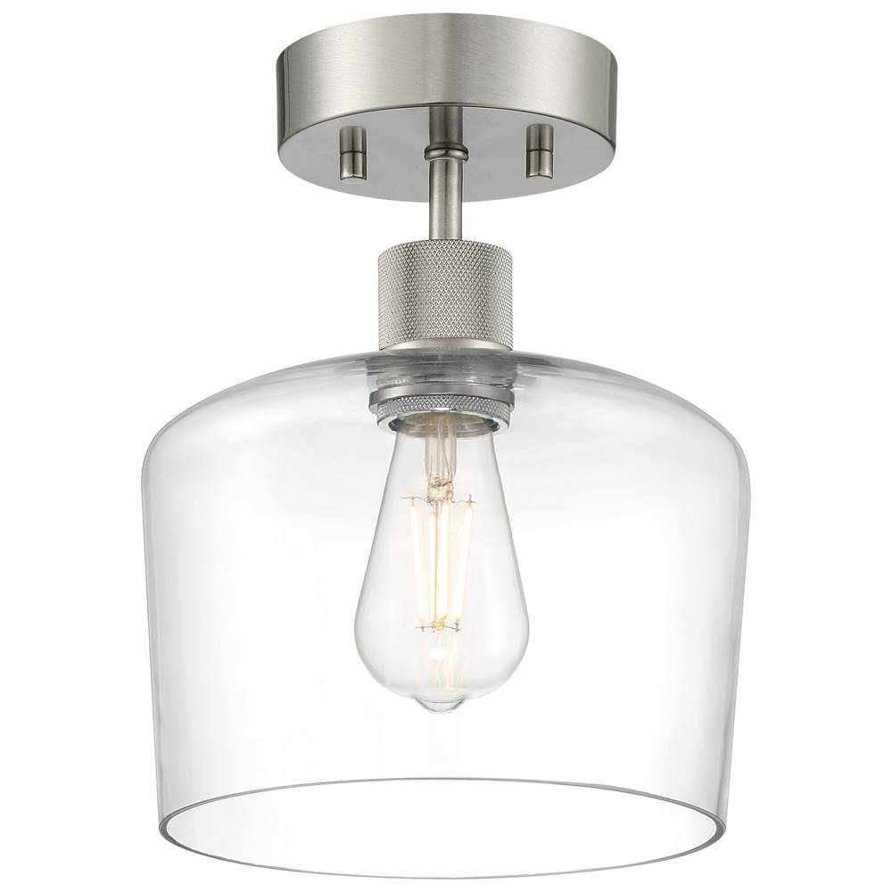 Access Lighting 63147LEDDLP-BS/CLR Brushed Steel Chardonnay Led Semi-flush Image 1