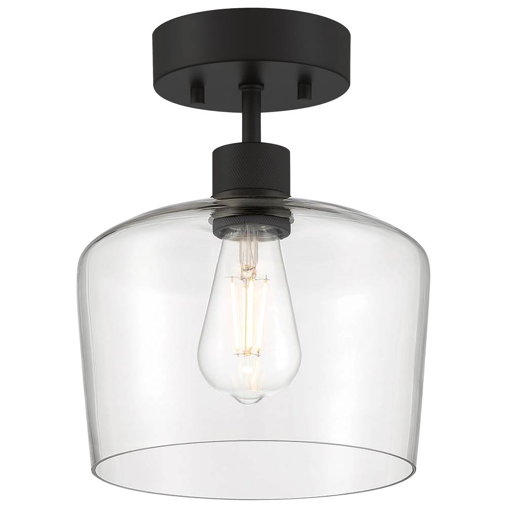 Access Lighting 63147LEDDLP-MBL/CLR Matte Black Chardonnay Led Semi-flush Image 1