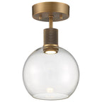 Access Lighting 63148LEDD-ABB/CLR Antiqued Brushed Brass Burgundy Led Semi-flush Image 1
