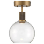 Access Lighting 63148LEDD-ABB/CLR Antiqued Brushed Brass Burgundy Led Semi-flush Image 2
