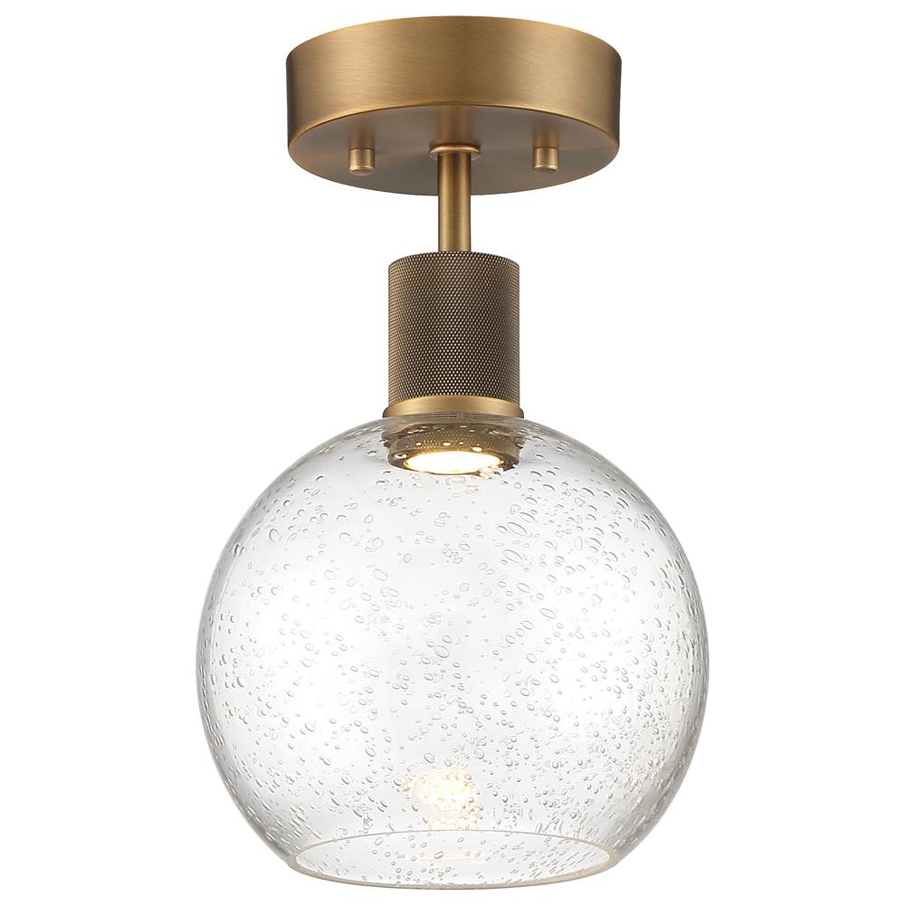 Access Lighting 63148LEDD-ABB/SDG Antiqued Brushed Brass Burgundy Led Semi-flush Image 1