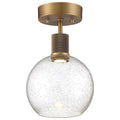 Access Lighting 63148LEDD-ABB/SDG Antiqued Brushed Brass Burgundy Led Semi-flush Image 1