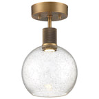 Access Lighting 63148LEDD-ABB/SDG Antiqued Brushed Brass Burgundy Led Semi-flush Image 1