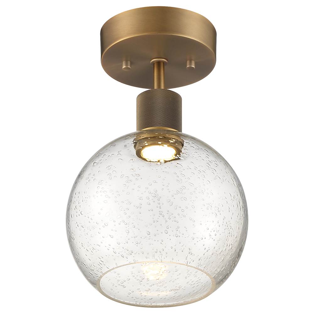 Access Lighting 63148LEDD-ABB/SDG Antiqued Brushed Brass Burgundy Led Semi-flush Image 2