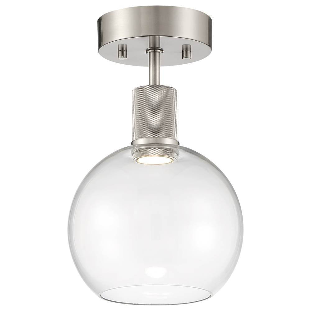 Access Lighting 63148LEDD-BS/CLR Brushed Steel Burgundy Led Semi-flush Image 1