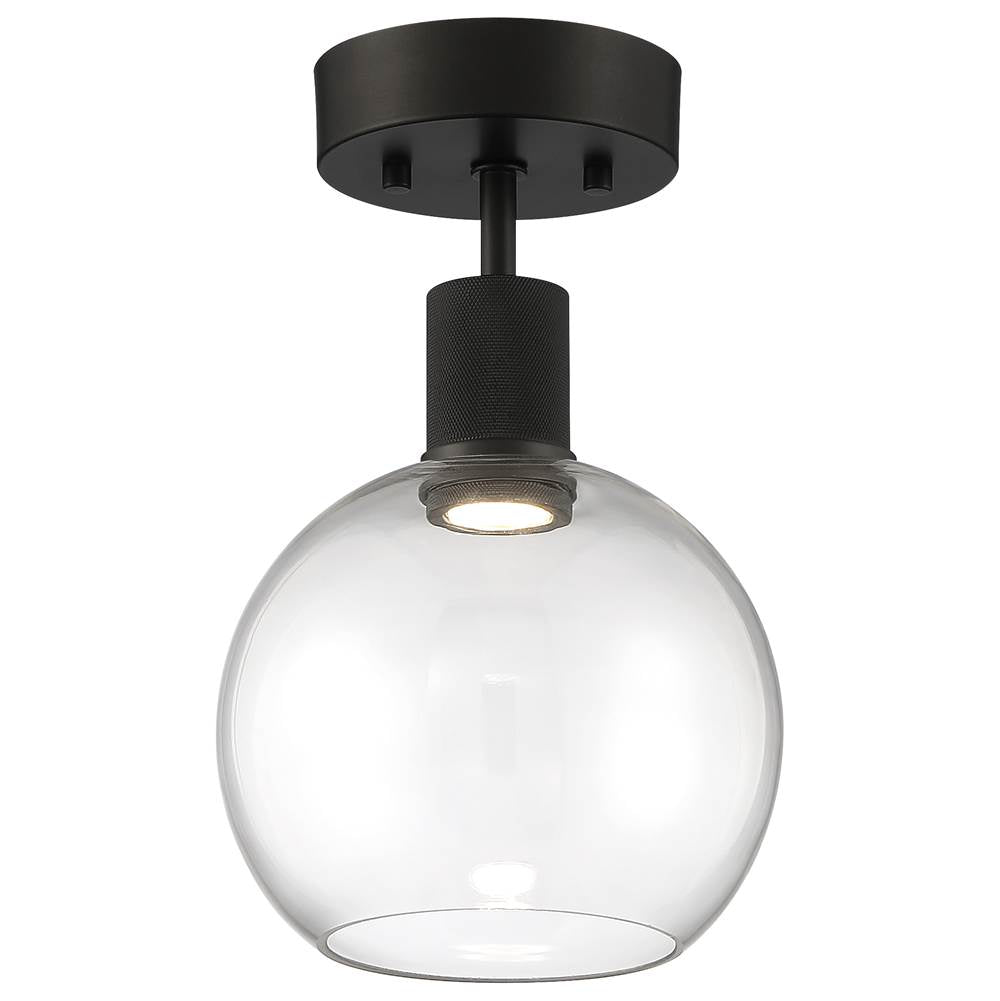Access Lighting 63148LEDD-MBL/CLR Matte Black Burgundy Led Semi-flush Image 1