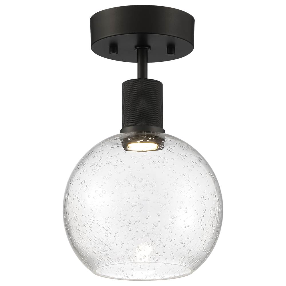Access Lighting 63148LEDD-MBL/SDG Matte Black Burgundy Led Semi-flush Image 1