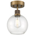 Access Lighting 63148LEDDLP-ABB/CLR Antiqued Brushed Brass Burgundy Led Semi-flush Image 1