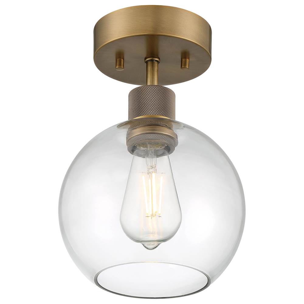 Access Lighting 63148LEDDLP-ABB/CLR Antiqued Brushed Brass Burgundy Led Semi-flush Image 4