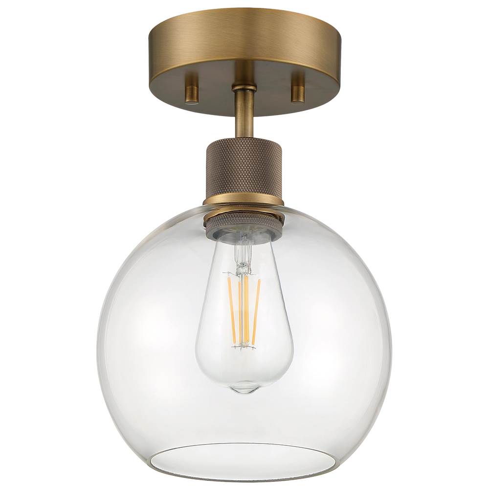 Access Lighting 63148LEDDLP-ABB/CLR Antiqued Brushed Brass Burgundy Led Semi-flush Image 2