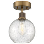 Access Lighting 63148LEDDLP-ABB/SDG Antiqued Brushed Brass Burgundy Led Semi-flush Image 1