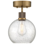 Access Lighting 63148LEDDLP-ABB/SDG Antiqued Brushed Brass Burgundy Led Semi-flush Image 4