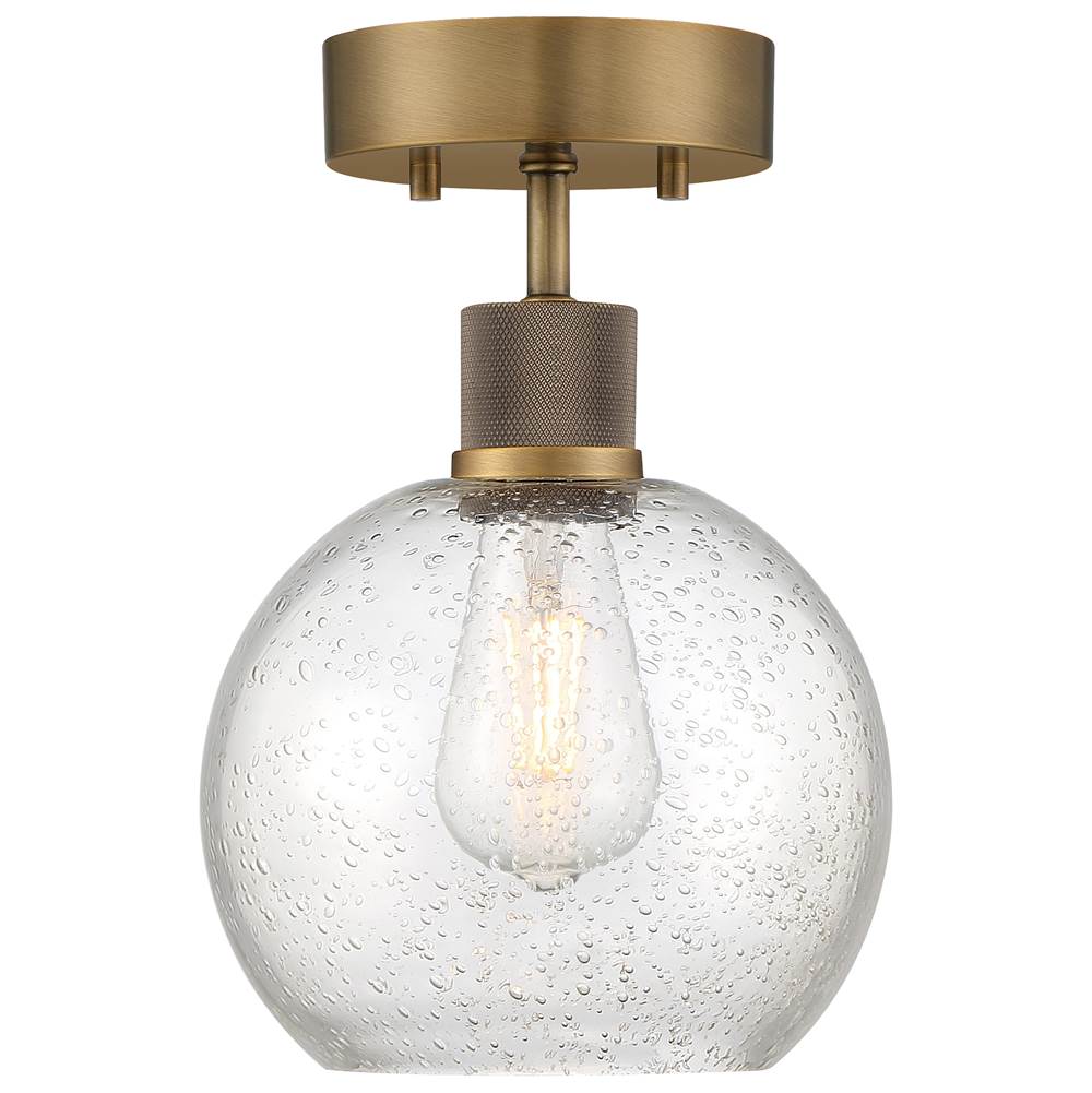 Access Lighting 63148LEDDLP-ABB/SDG Antiqued Brushed Brass Burgundy Led Semi-flush Image 4
