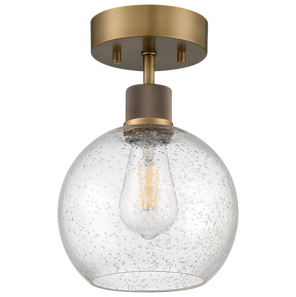 Access Lighting 63148LEDDLP-ABB/SDG Antiqued Brushed Brass Burgundy Led Semi-flush Image 2