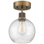 Access Lighting 63148LEDDLP-ABB/SDG Antiqued Brushed Brass Burgundy Led Semi-flush Image 2