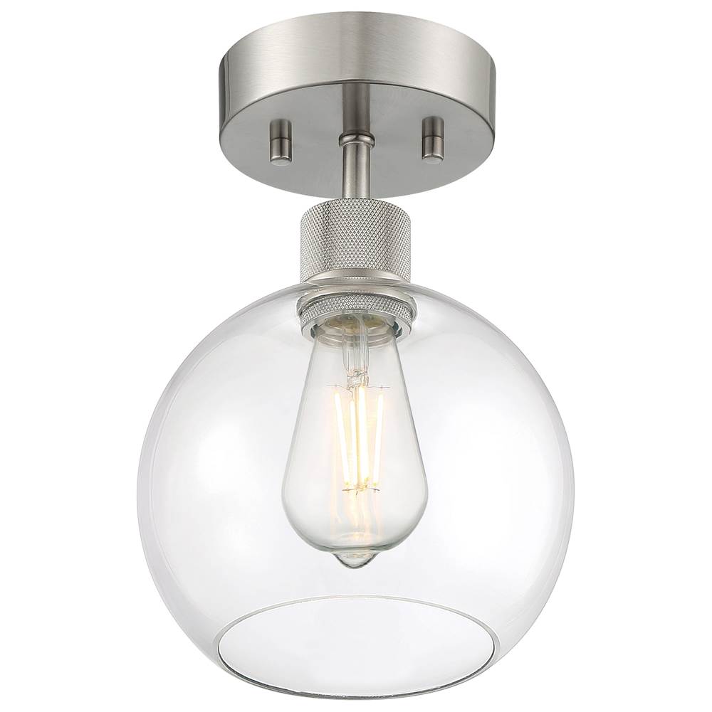 Access Lighting 63148LEDDLP-BS/CLR Brushed Steel Burgundy Led Semi-flush Image 4