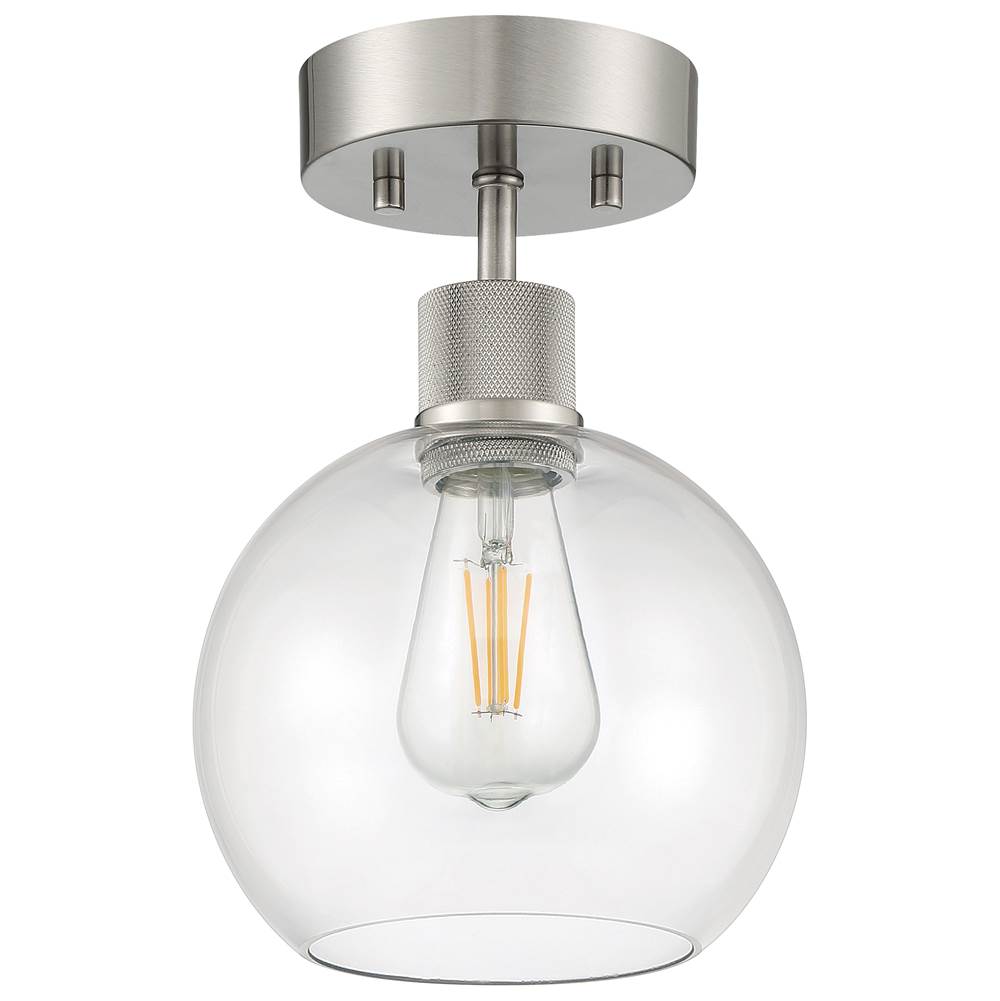 Access Lighting 63148LEDDLP-BS/CLR Brushed Steel Burgundy Led Semi-flush Image 2