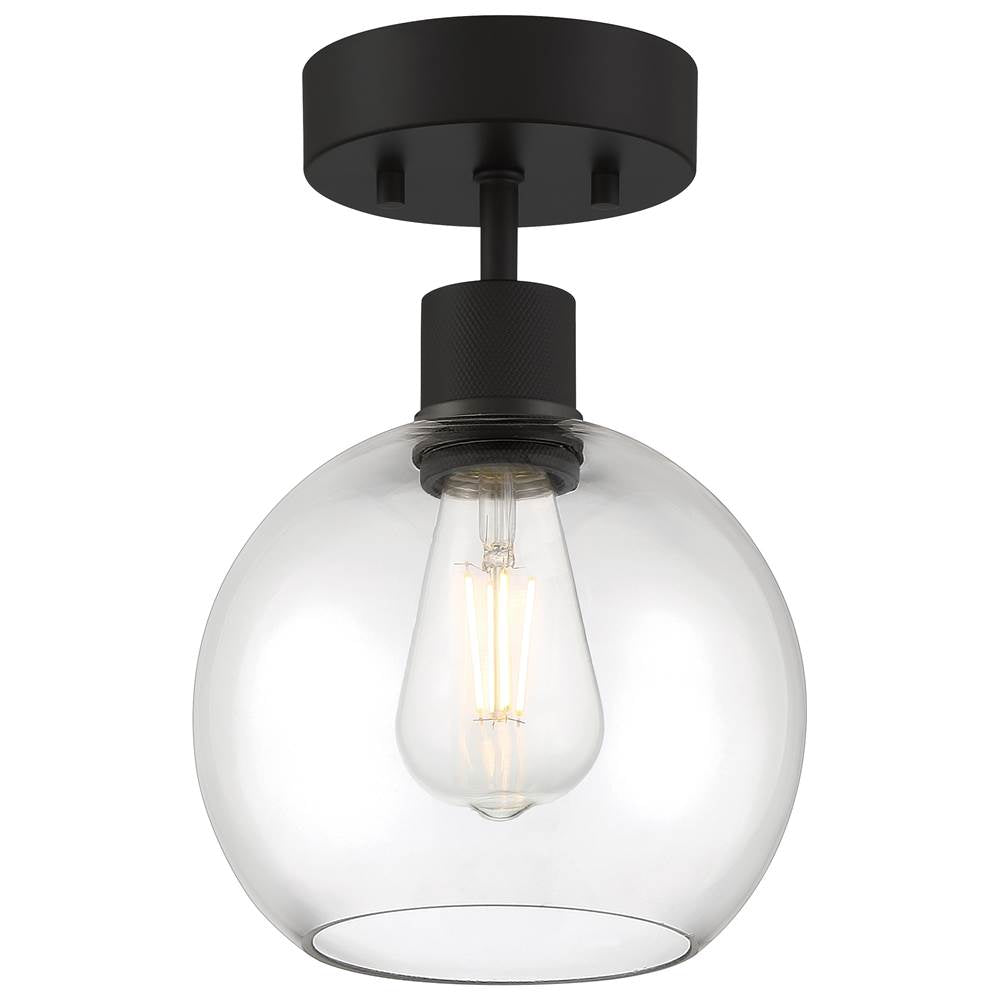Access Lighting 63148LEDDLP-MBL/CLR Matte Black Burgundy Led Semi-flush Image 1