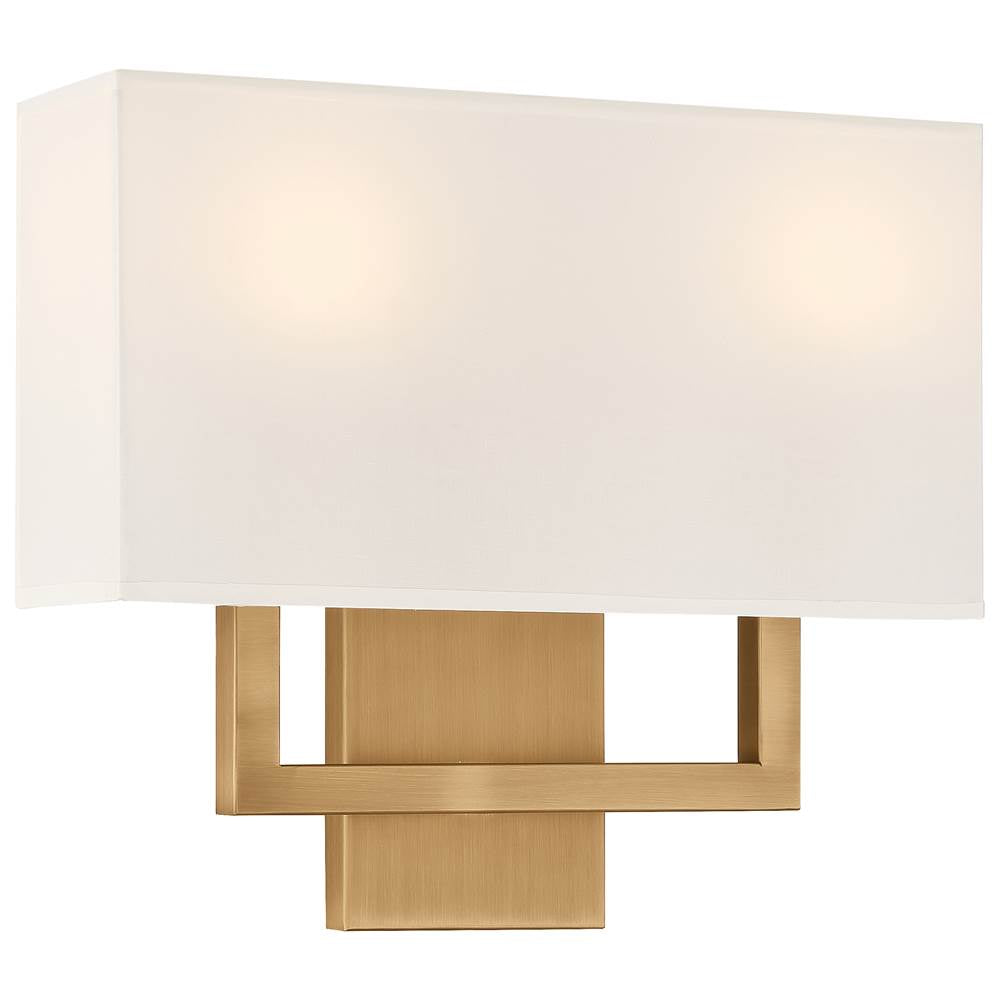 Access Lighting 64062LEDDLP-ABB/WH Antiqued Brushed Brass 2 Light Led Wall Sconce Image 1