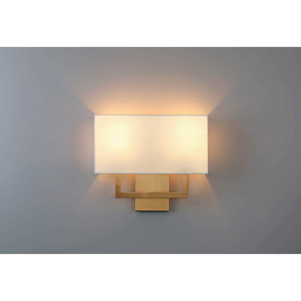 Access Lighting 64062LEDDLP-ABB/WH Antiqued Brushed Brass 2 Light Led Wall Sconce Image 2
