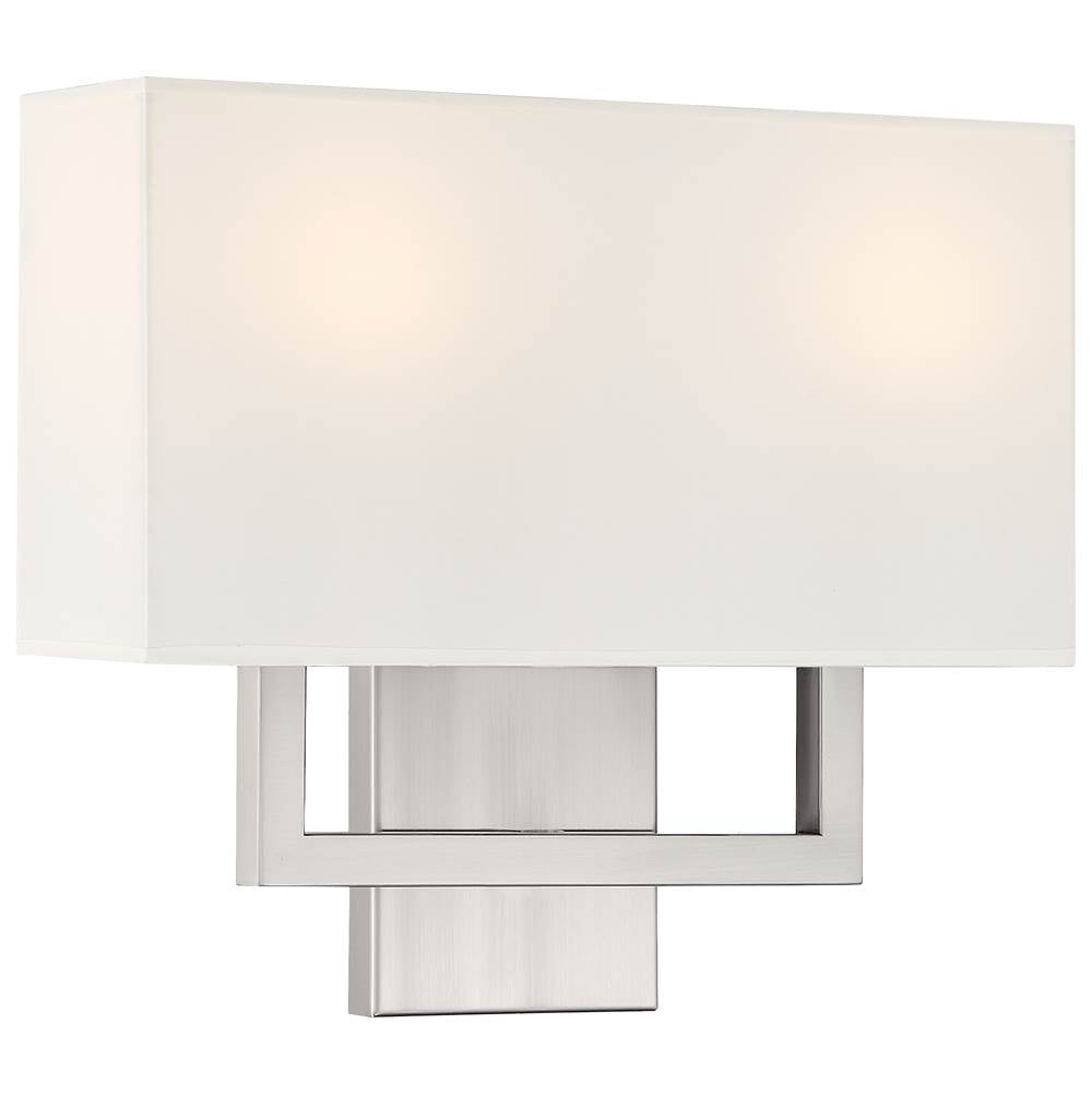 Access Lighting 64062LEDDLP-BS/WH Brushed Steel 2 Light Led Wall Sconce Image 1
